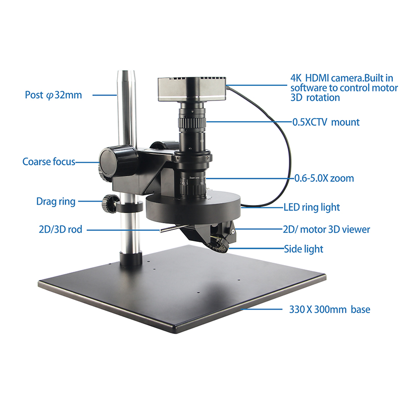 BS-10803DAMR 2D/Motor 3D Monocular Video Microscope with Camera